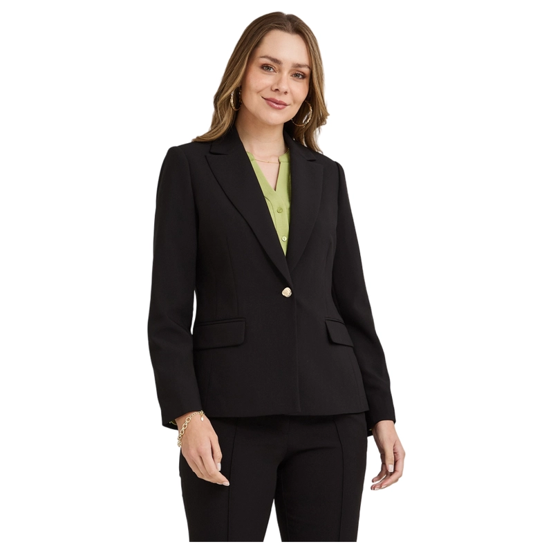 BLAZER UN BOTON CON BOLSILLO SOLAPA NEGRO M