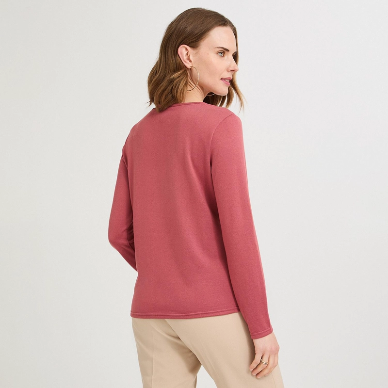 POLERA LANILLA BLOQUES DE COLOR CON STRASS ROSADO - 2