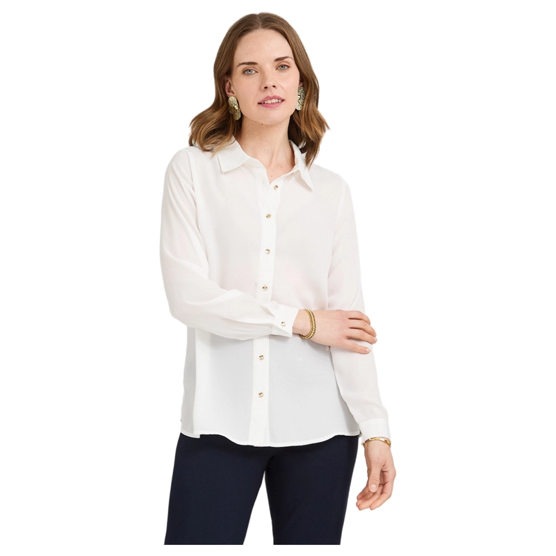 BLUSA MANGA LARGA CON BOTONES BLANCO - 1