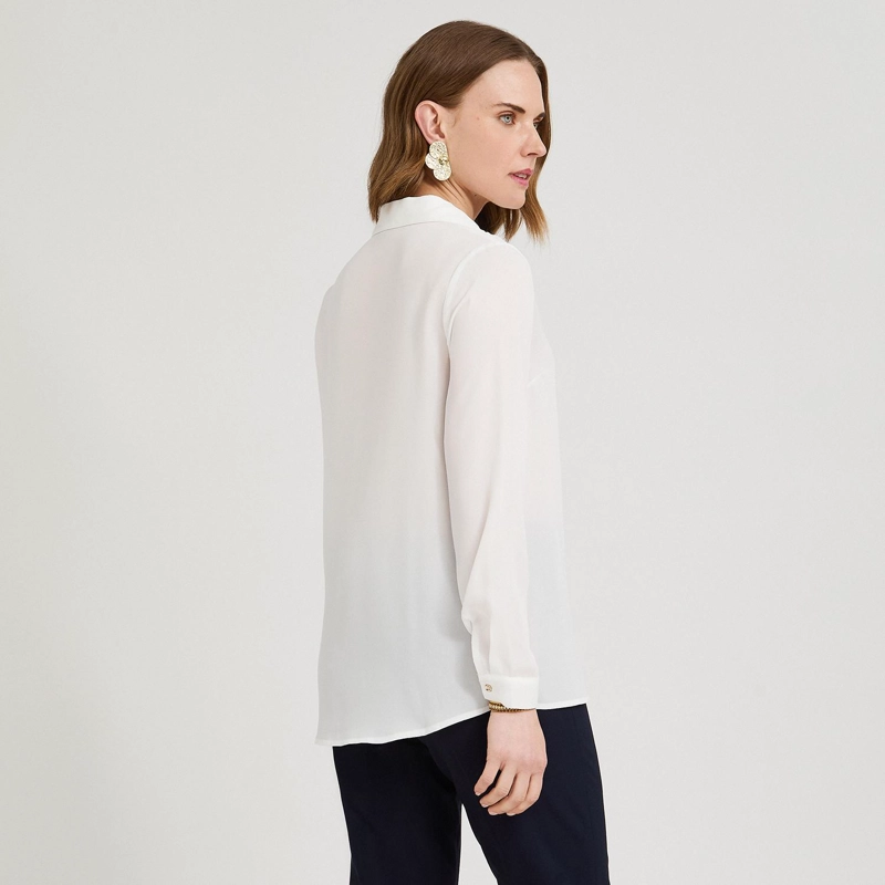 BLUSA MANGA LARGA CON BOTONES BLANCO - 2