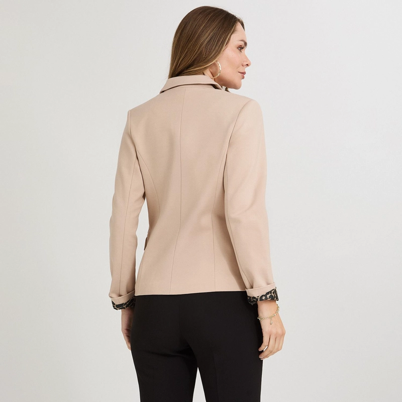 BLAZER 1 BOTON BOLSILLOS CON SOLAPA BEIGE - 2