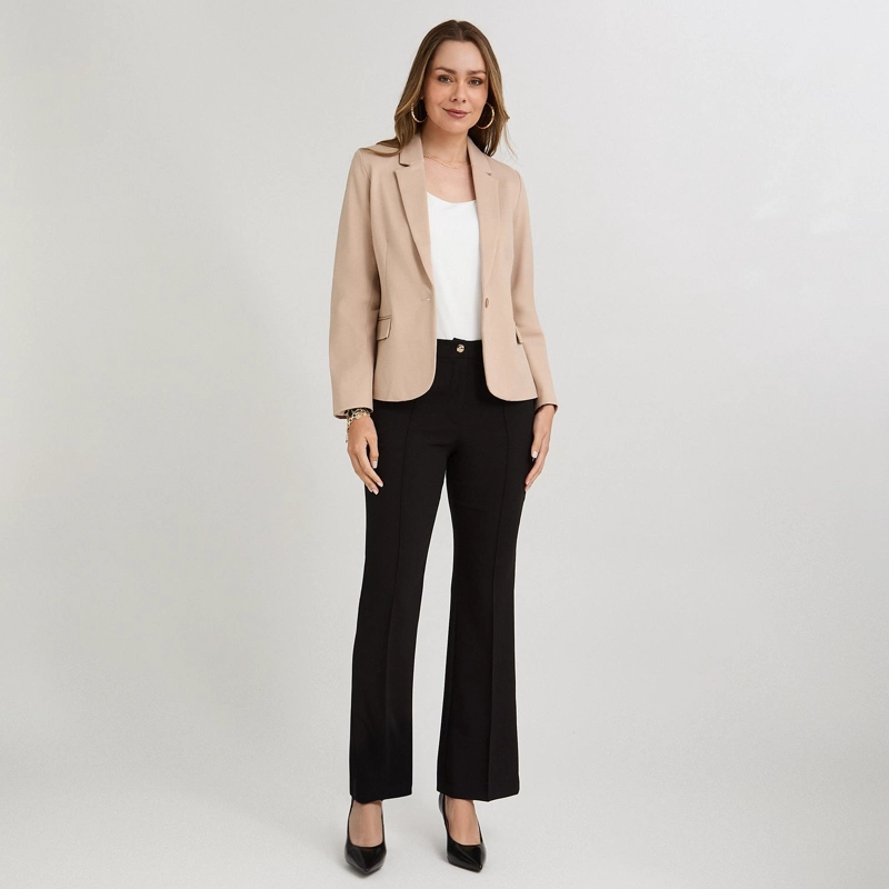 BLAZER 1 BOTON BOLSILLOS CON SOLAPA BEIGE - 4