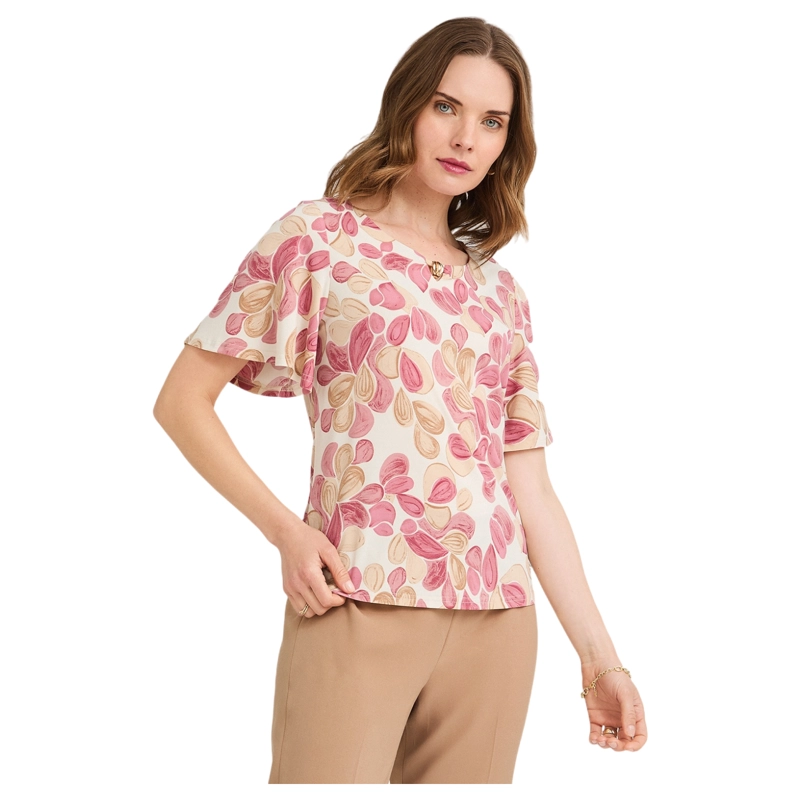 POLERA MANGA CORTA ESTAMPADA ROJO - 1