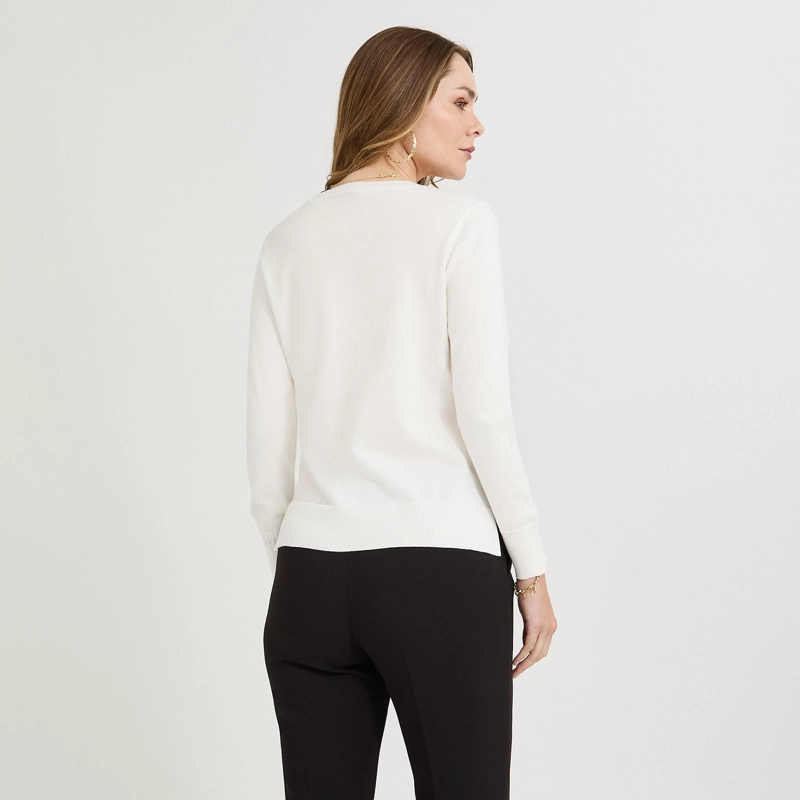 SWEATER ESCOTE REDONDO CON LUREX CRUDO - 2