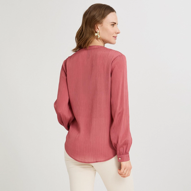 BLUSA ESCOTE MAO UN BOTON ROSADO - 2