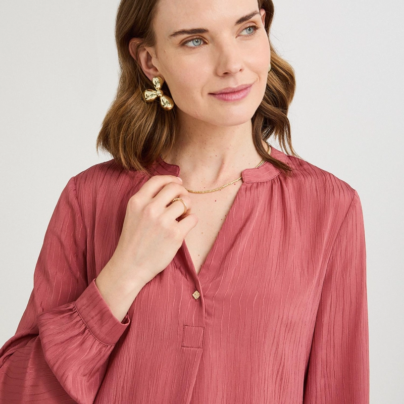 BLUSA ESCOTE MAO UN BOTON ROSADO - 3