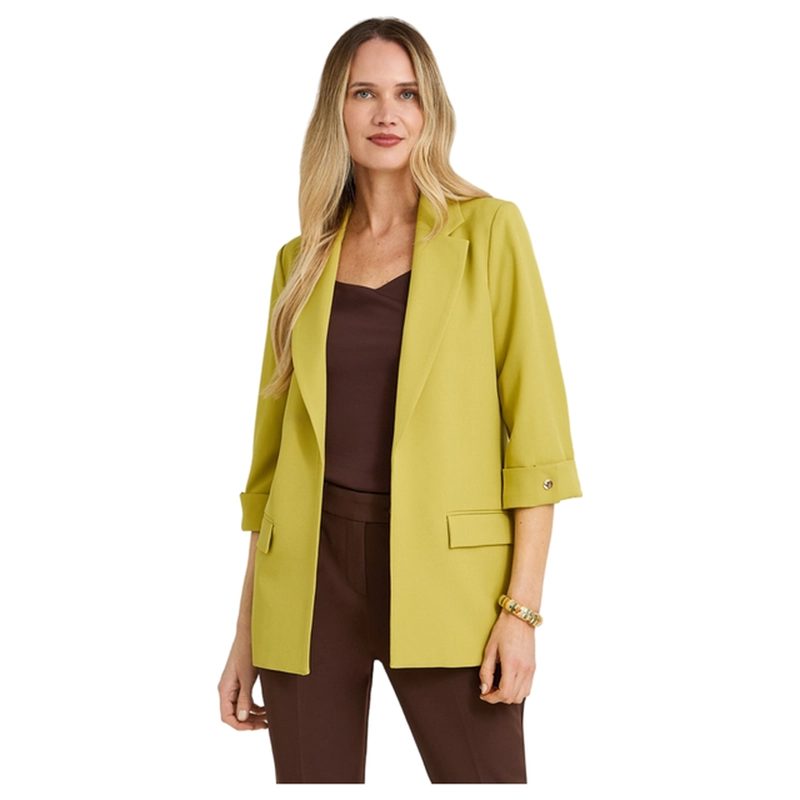 BLAZER MANGA 3/4 BOLSILLOS CON SOLAPA VERDE - 1