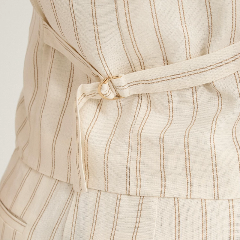BLAZER DE LINO ESCOTE V CRUDO - 3