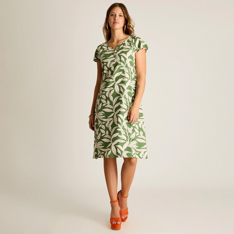 VESTIDO MIDI VERDE CALCE HOLGADO - 4