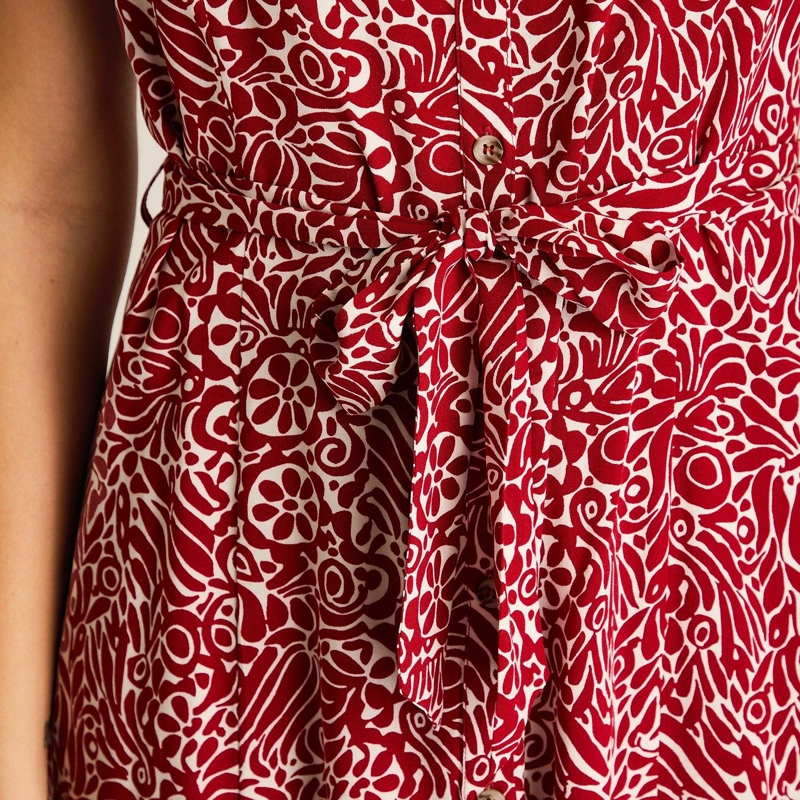 VESTIDO MIDI ROJO – FRESCO LIVIANO Y CON CALCE NORMAL - 3