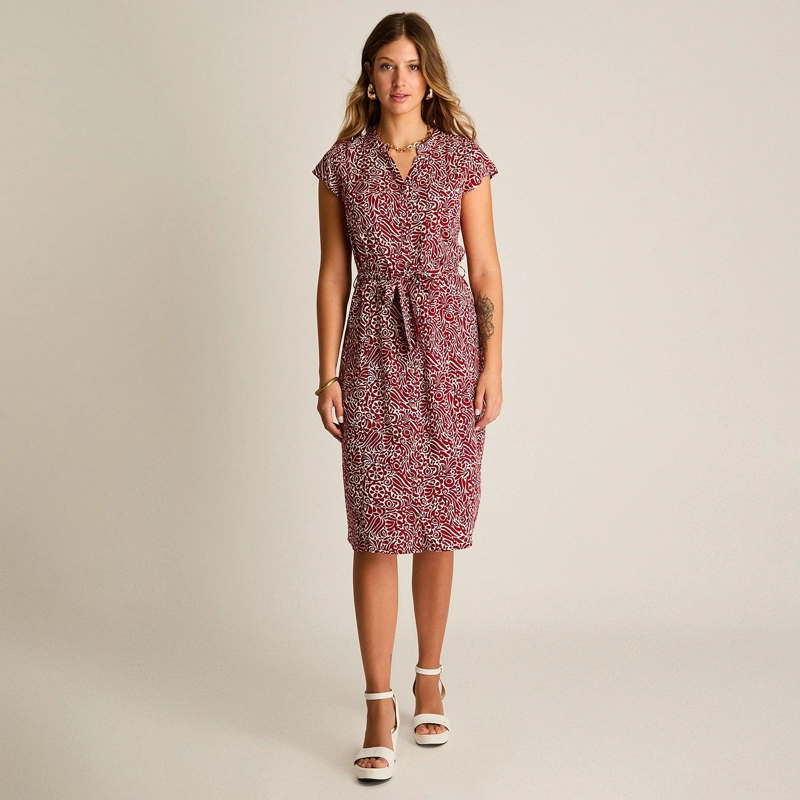 VESTIDO MIDI ROJO – FRESCO LIVIANO Y CON CALCE NORMAL - 4