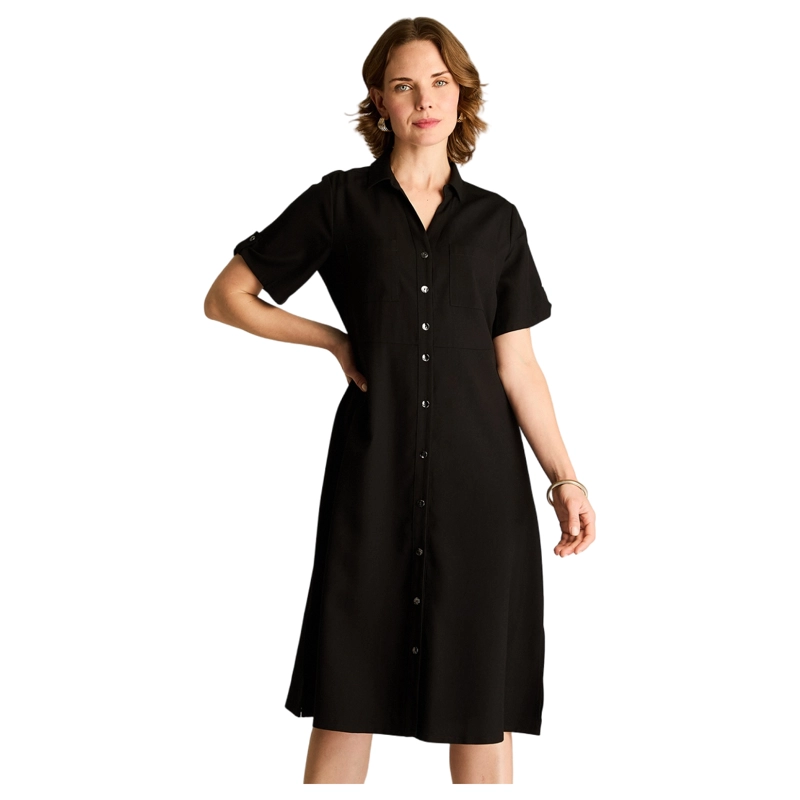 VESTIDO MIDI NEGRO CALCE HOLGADO - 1