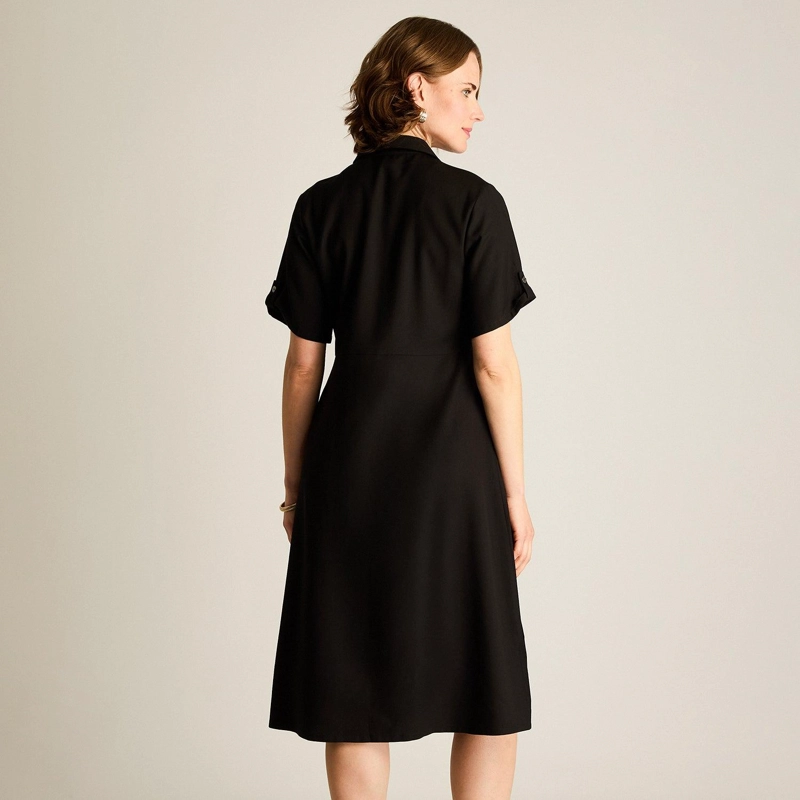 VESTIDO MIDI NEGRO CALCE HOLGADO - 2