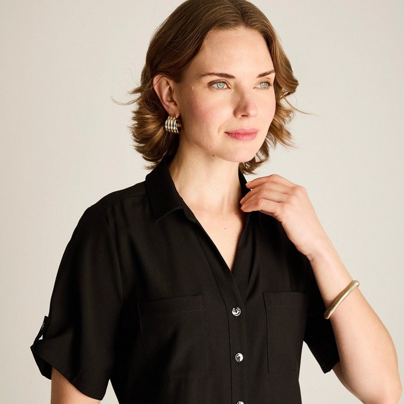 VESTIDO MIDI NEGRO CALCE HOLGADO - 3