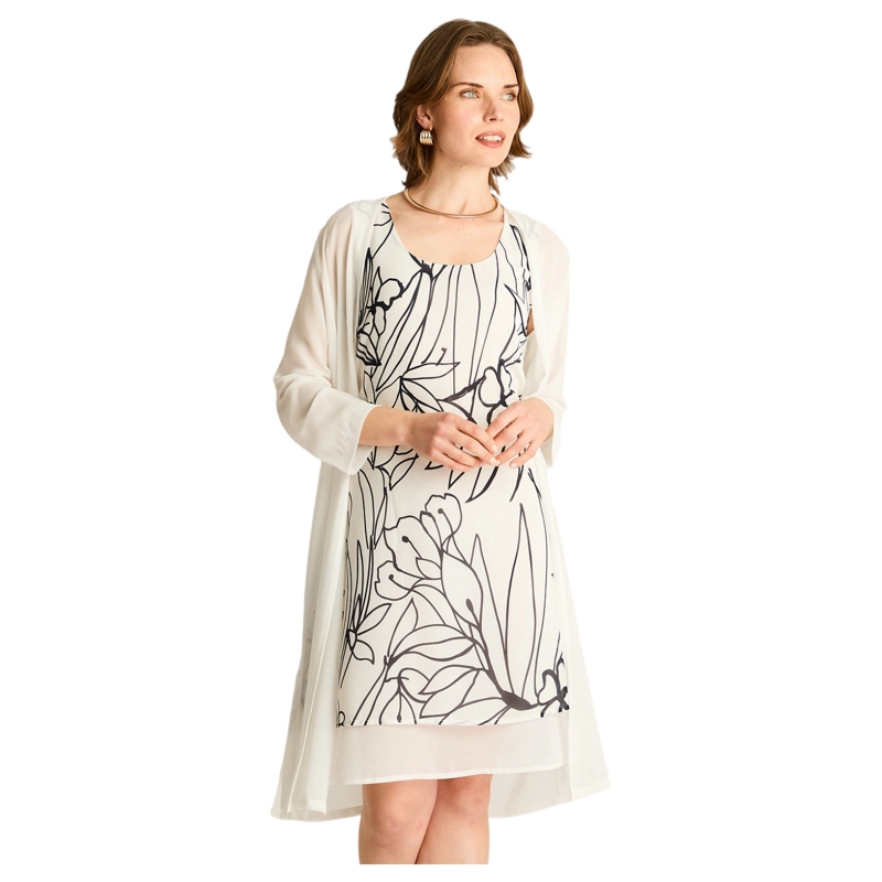 VESTIDO TWIN SET MIDI CRUDO - 1