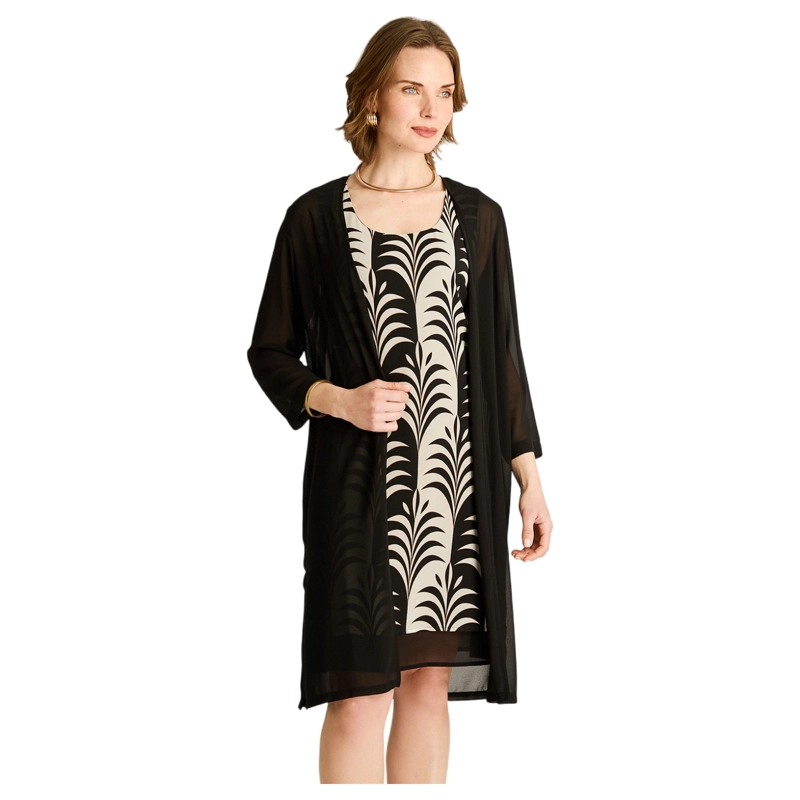 VESTIDO TWIN SET MIDI NEGRO - 1