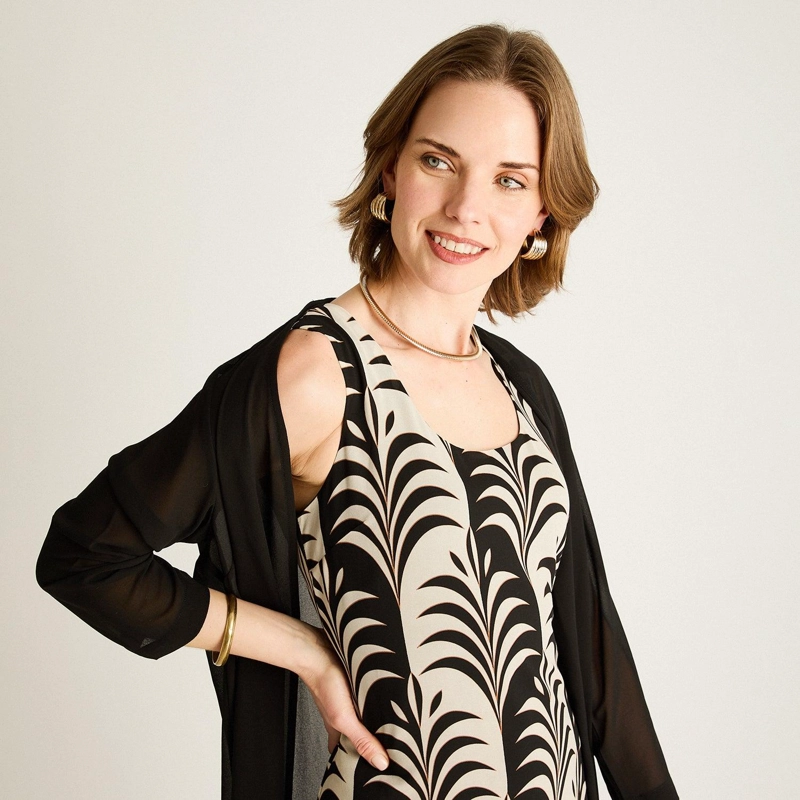 VESTIDO TWIN SET MIDI NEGRO - 3