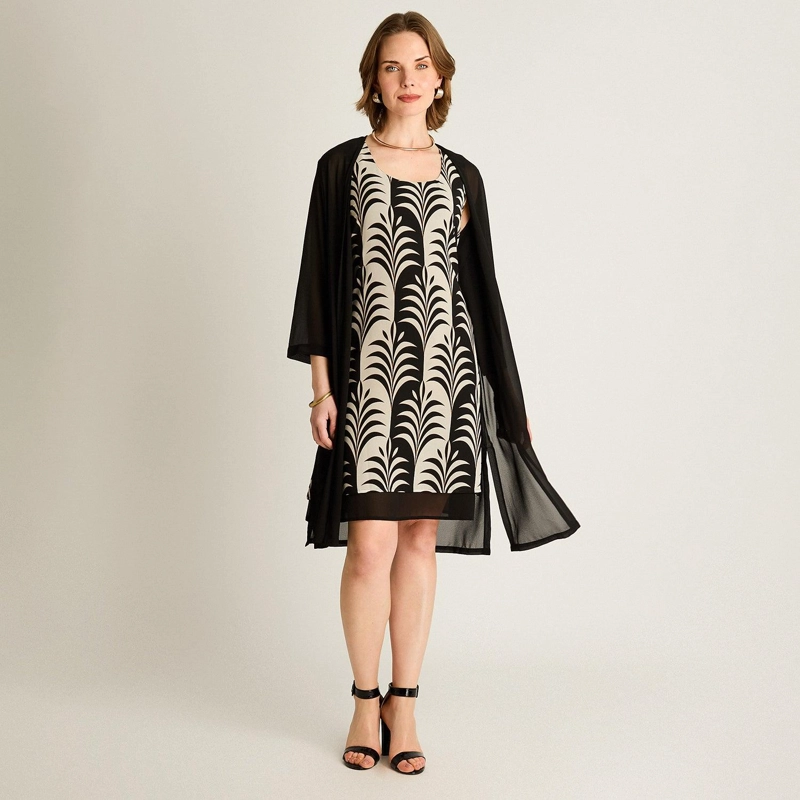 VESTIDO TWIN SET MIDI NEGRO - 4