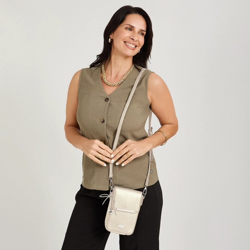 PORTA CELULAR CON TAPETE BEIGE - 4
