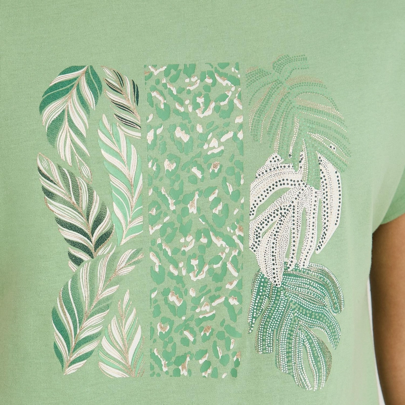 POLERA MANGA CORTA ESTAMPADA VERDE - 2