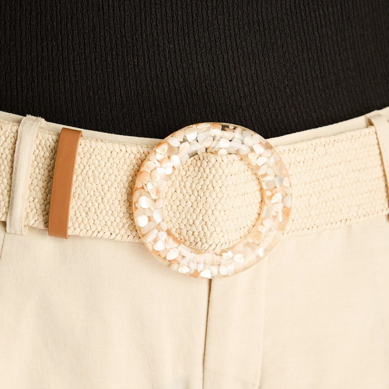 CINTURON BEIGE NO ELASTICADO CALCE NORMAL - 3