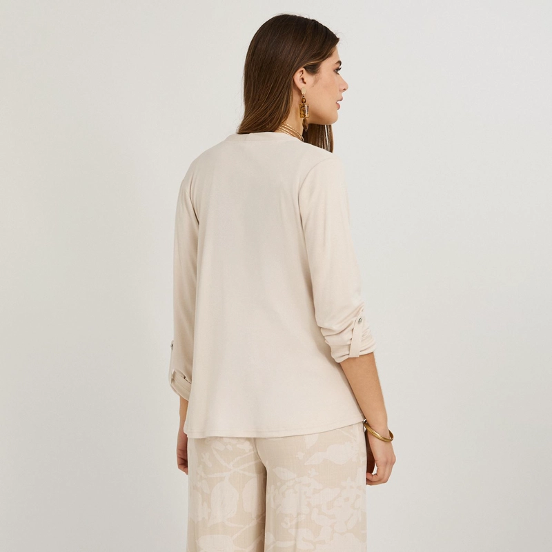 TAPADO MANGA ROLL UP BEIGE - 2