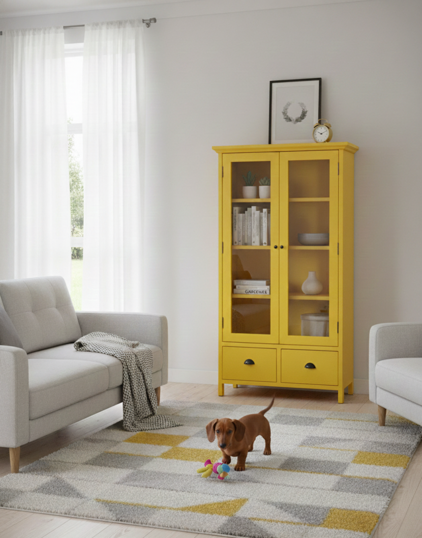 VITRINA MUEBLES NATIVA AMARILLO LINDEROS - 1