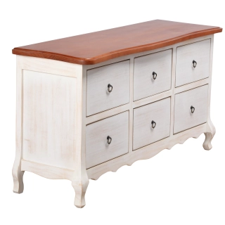 COMODA NORMANDO 6 CAJONES MUEBLES NATIVA | BLANCO - 1