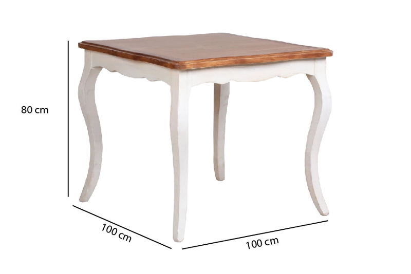 COMEDOR 4 SILLAS NORMANDO 100X100 MUEBLES NATIVA - 4