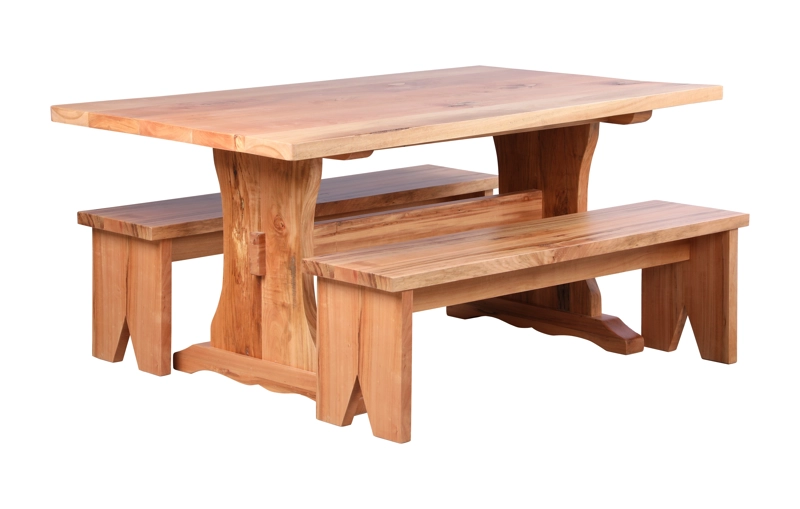 COMEDOR FRAILE 100 X 180 CON 2 BANCAS LATERALES MUEBLES NATIVA - 1
