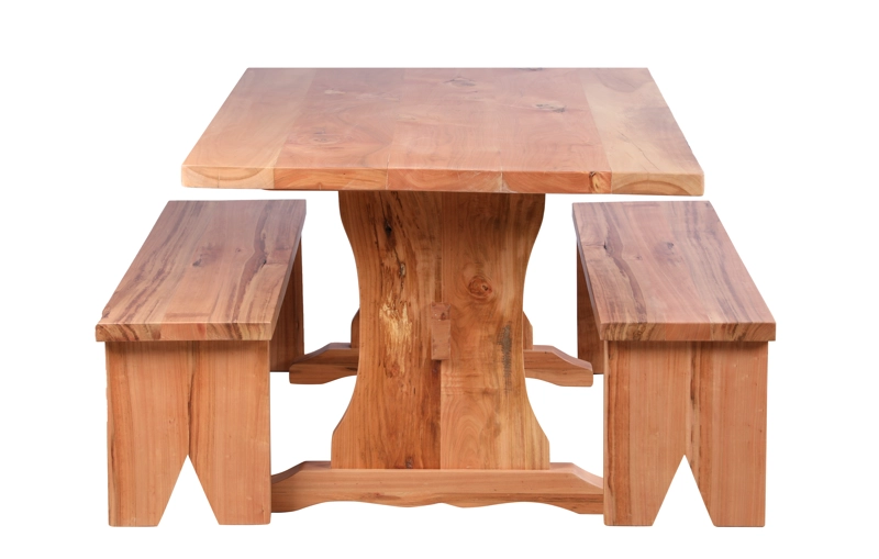 COMEDOR FRAILE 100 X 180 CON 2 BANCAS LATERALES MUEBLES NATIVA - 2