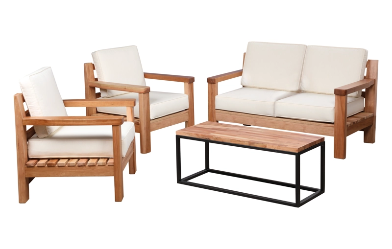 SOFA MUEBLES NATIVA MADERA CAFE CLARO - 1