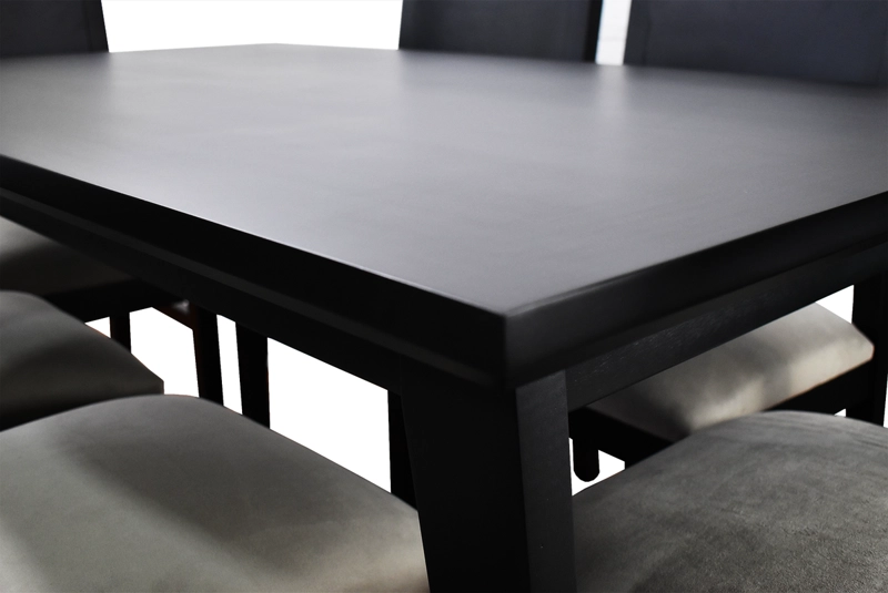 COMEDOR 6 SILLAS VENDETTA EN COLOR NEGRO 90X150 TAPIZ BEIGE - 3
