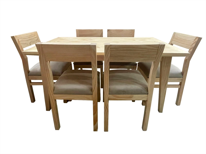 COMEDOR 6 SILLAS VENDETTA 90X150 TAPIZ BEIGE - 5