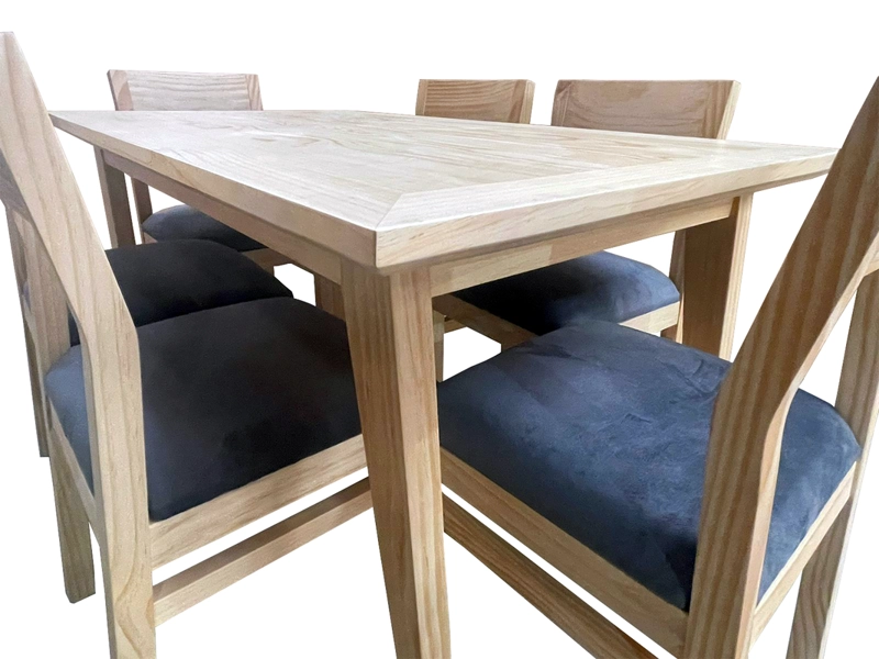 COMEDOR 6 SILLAS VENDETTA 90X150 TAPIZ GRIS - 3