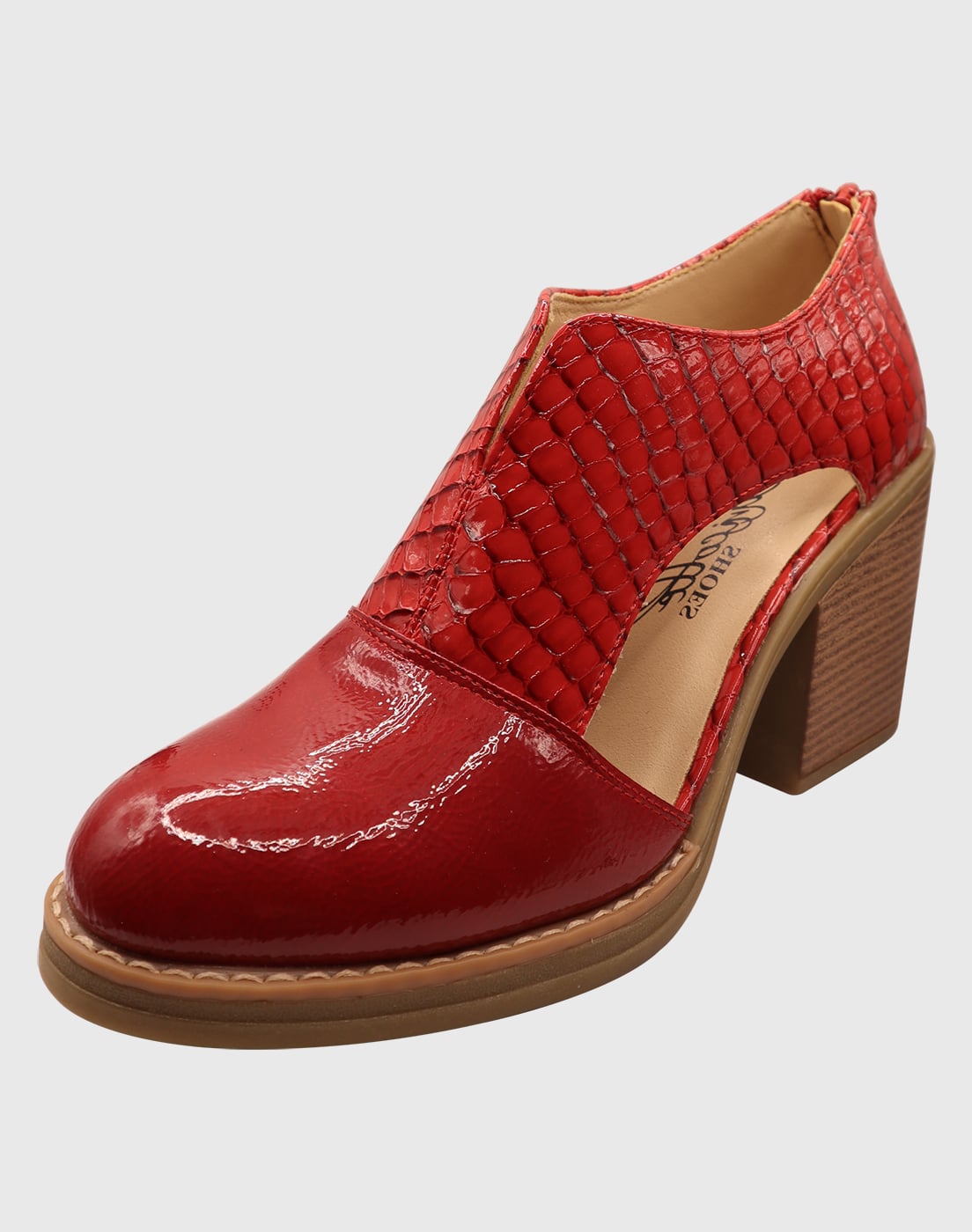 ZAPATO ROJO ABIERTO CROCO CASUAL - 1
