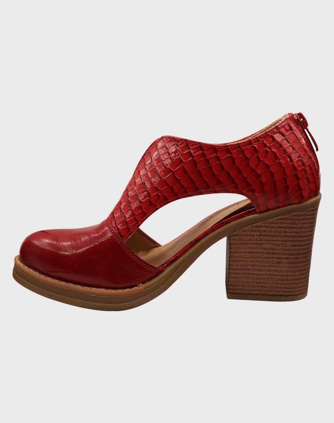 ZAPATO ROJO ABIERTO CROCO CASUAL - 3