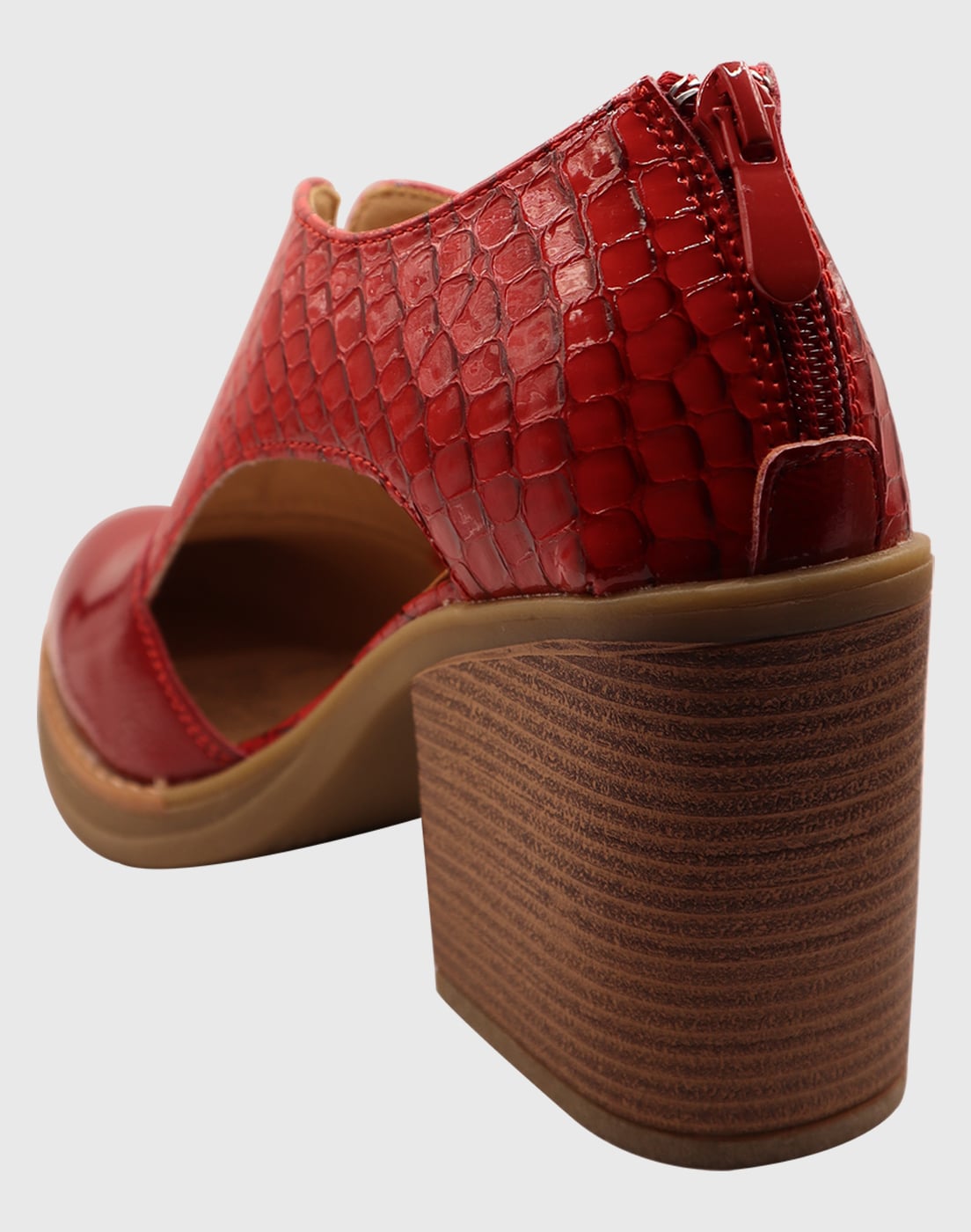 ZAPATO ROJO ABIERTO CROCO CASUAL - 4