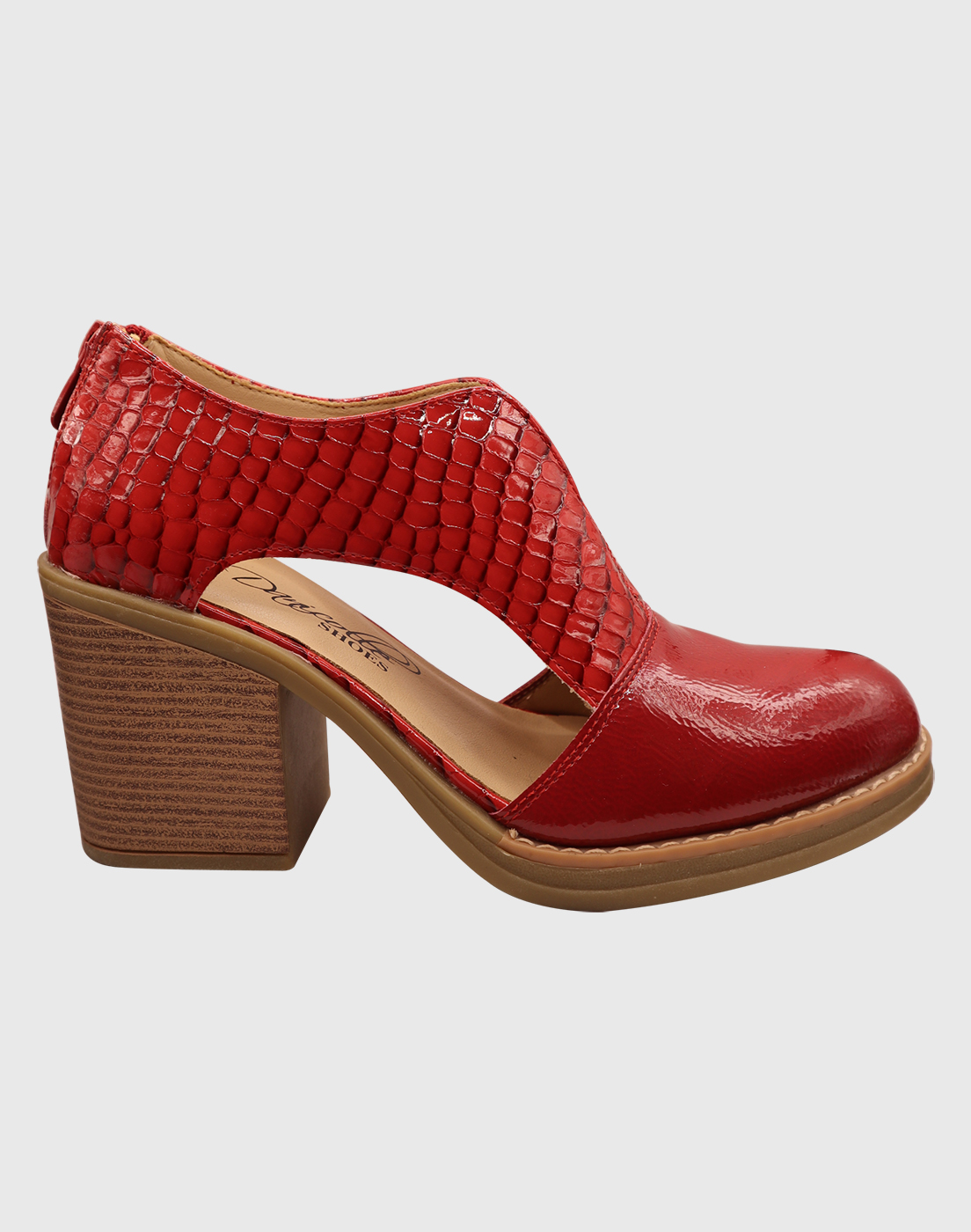 ZAPATO ROJO ABIERTO CROCO CASUAL - 5