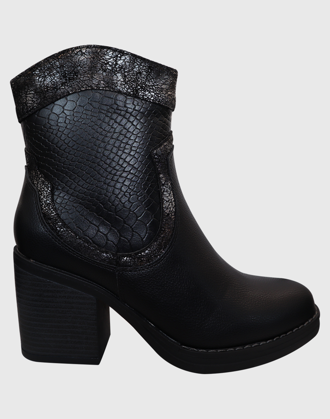BOTAS MUJER DANICOLLE NEGRO CORTA PRINT - 2