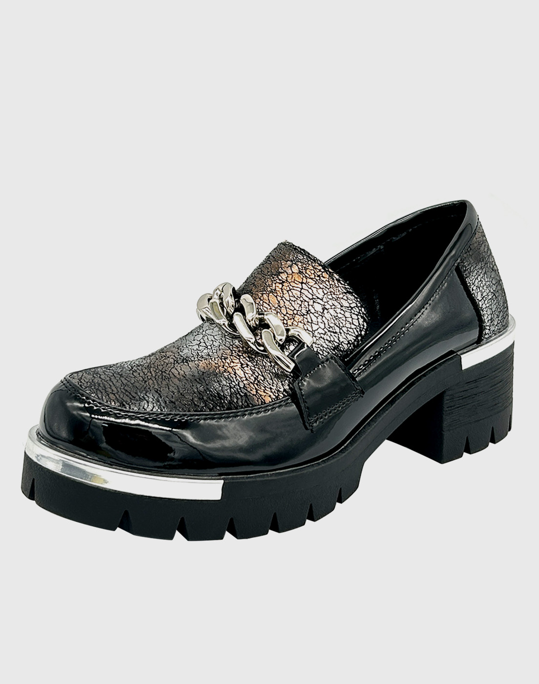 MOCASINES MUJER DANICOLLE NEGRO PARA CON TACO Y CADENA DA24052NEGRO - 1