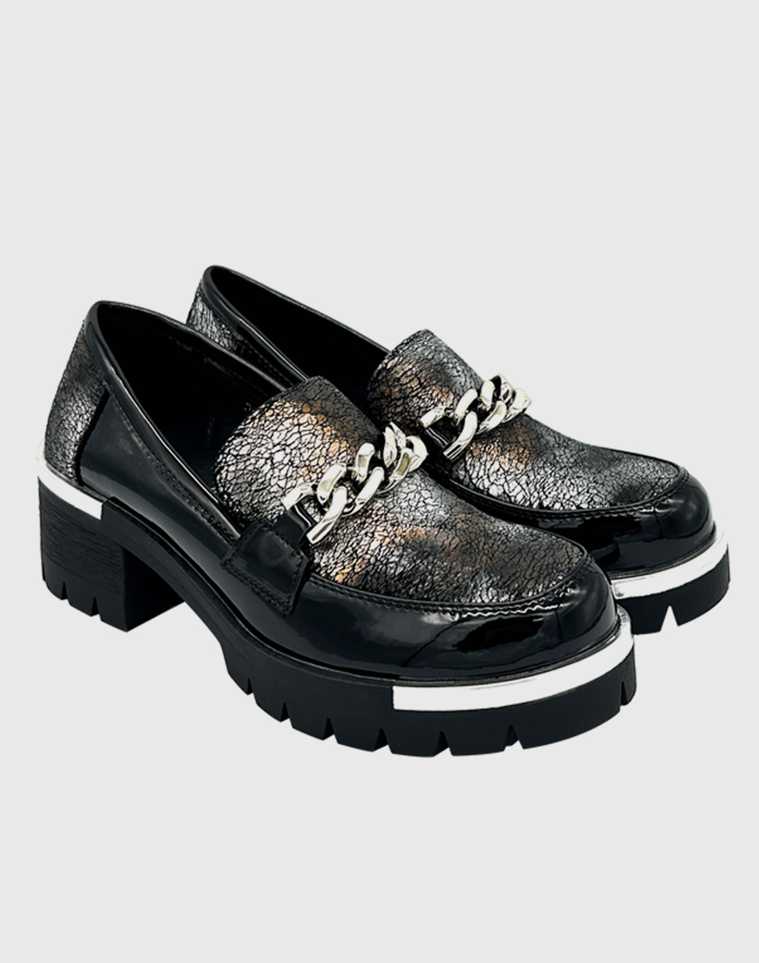 MOCASINES MUJER DANICOLLE NEGRO PARA CON TACO Y CADENA DA24052NEGRO - 3