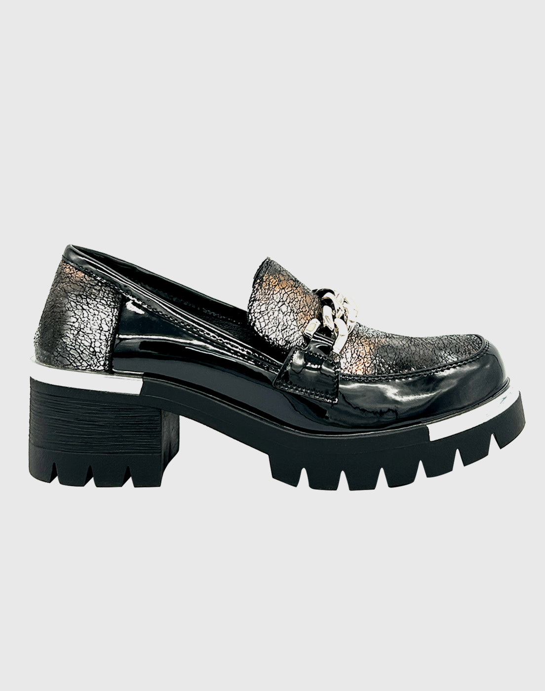 MOCASINES MUJER DANICOLLE NEGRO PARA CON TACO Y CADENA DA24052NEGRO - 4