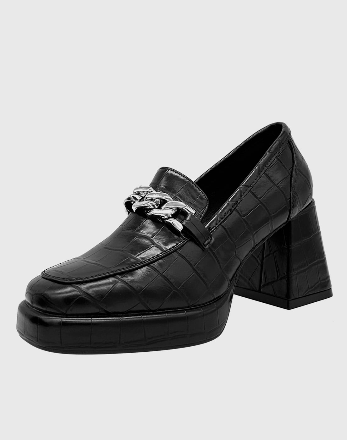 ZAPATO PARA MUJER CON TACO Y CADENA NEGRO - 1