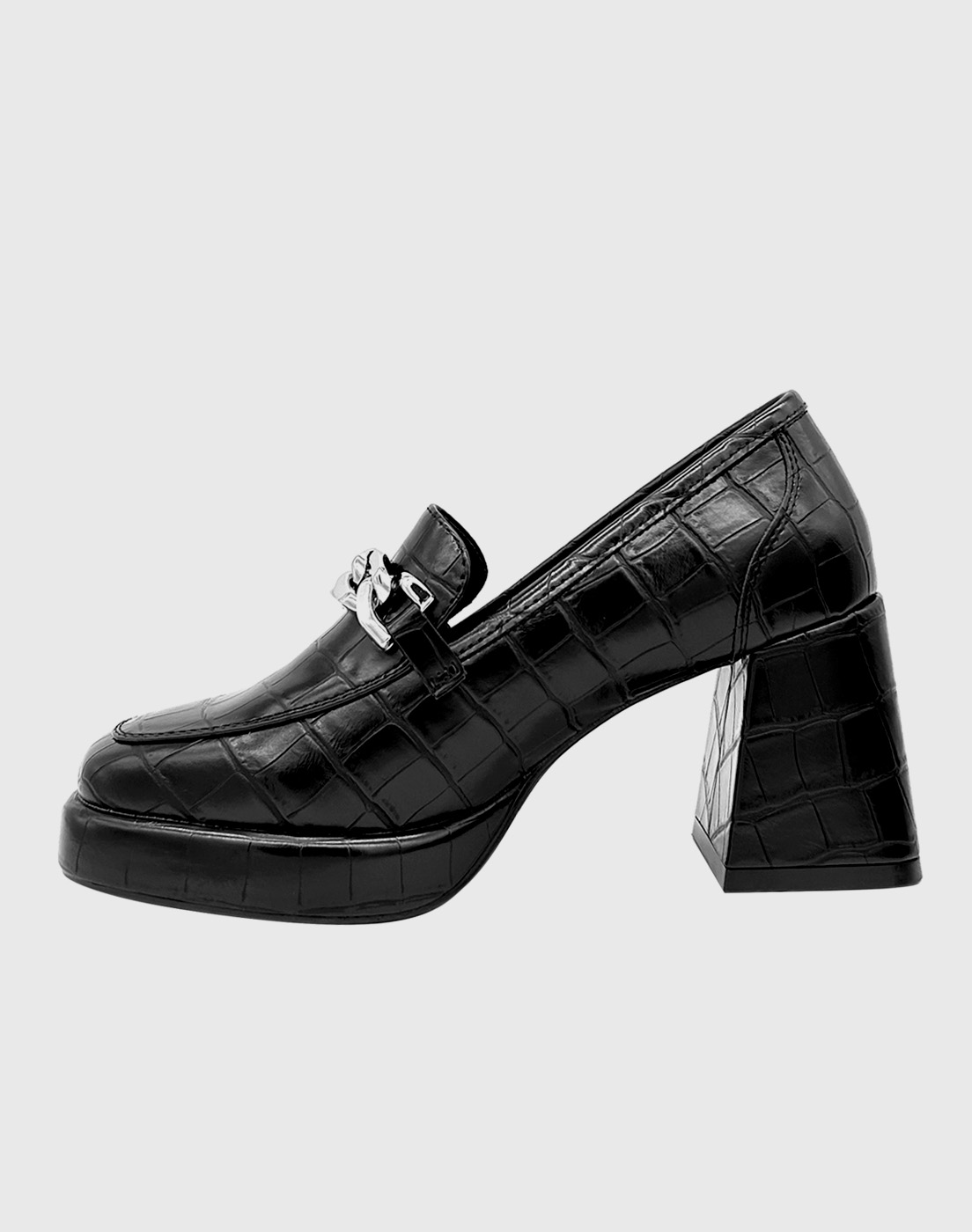 ZAPATO PARA MUJER CON TACO Y CADENA NEGRO - 2