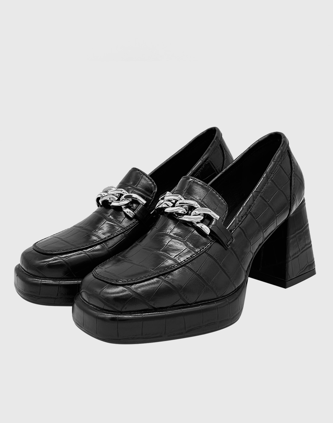 ZAPATO PARA MUJER CON TACO Y CADENA NEGRO - 3