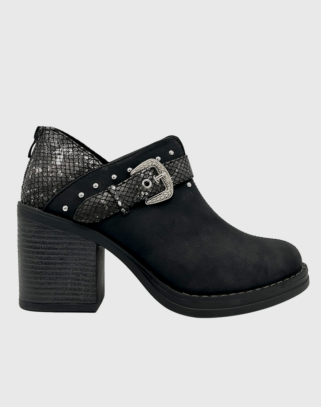 BOTIN PARA MUJER CON TACO Y HEBILLA CAMPERA NEGRO DANICOLLE - 4