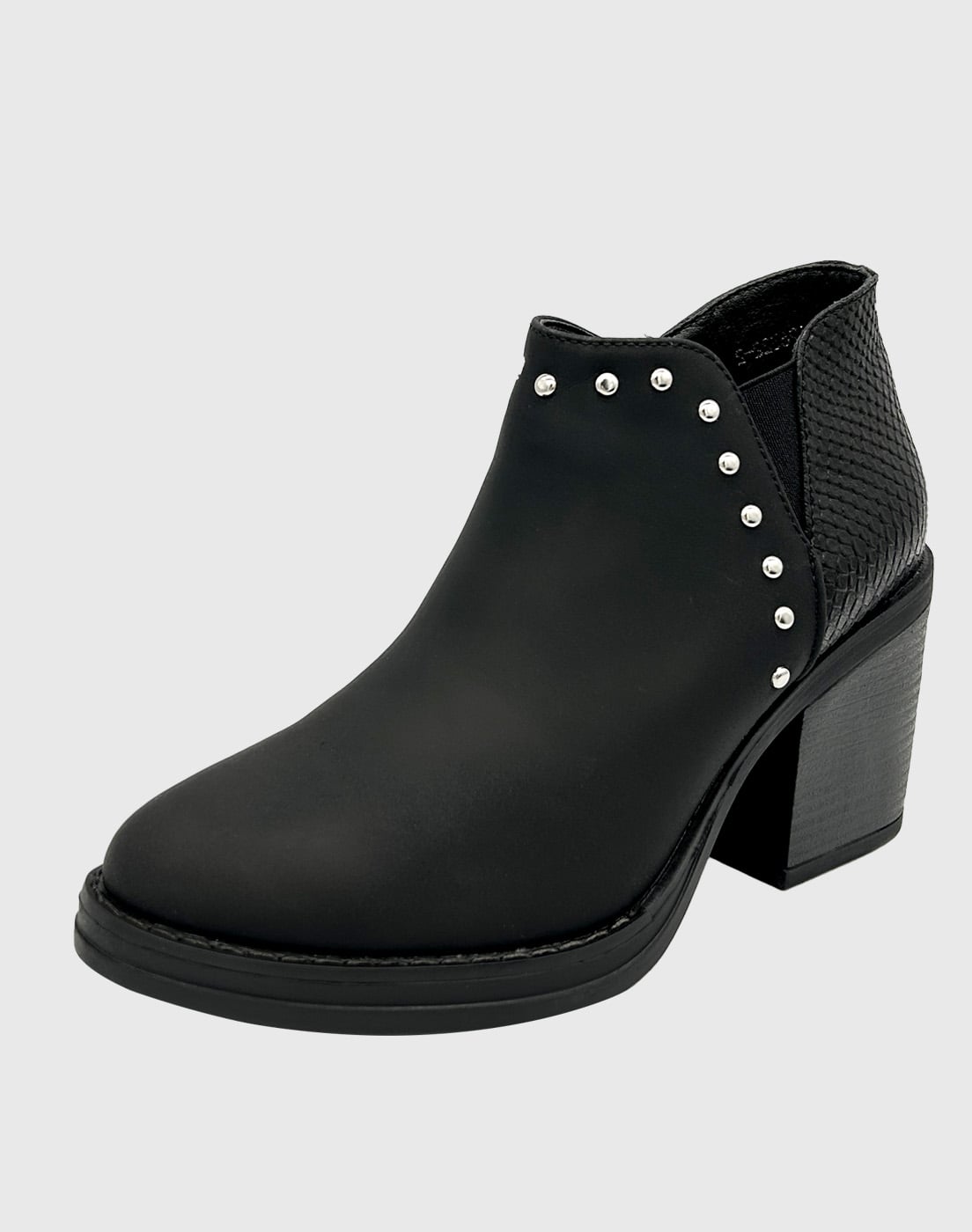 BOTIN PARA MUJER CON TACO CLASICO NEGRO - 1