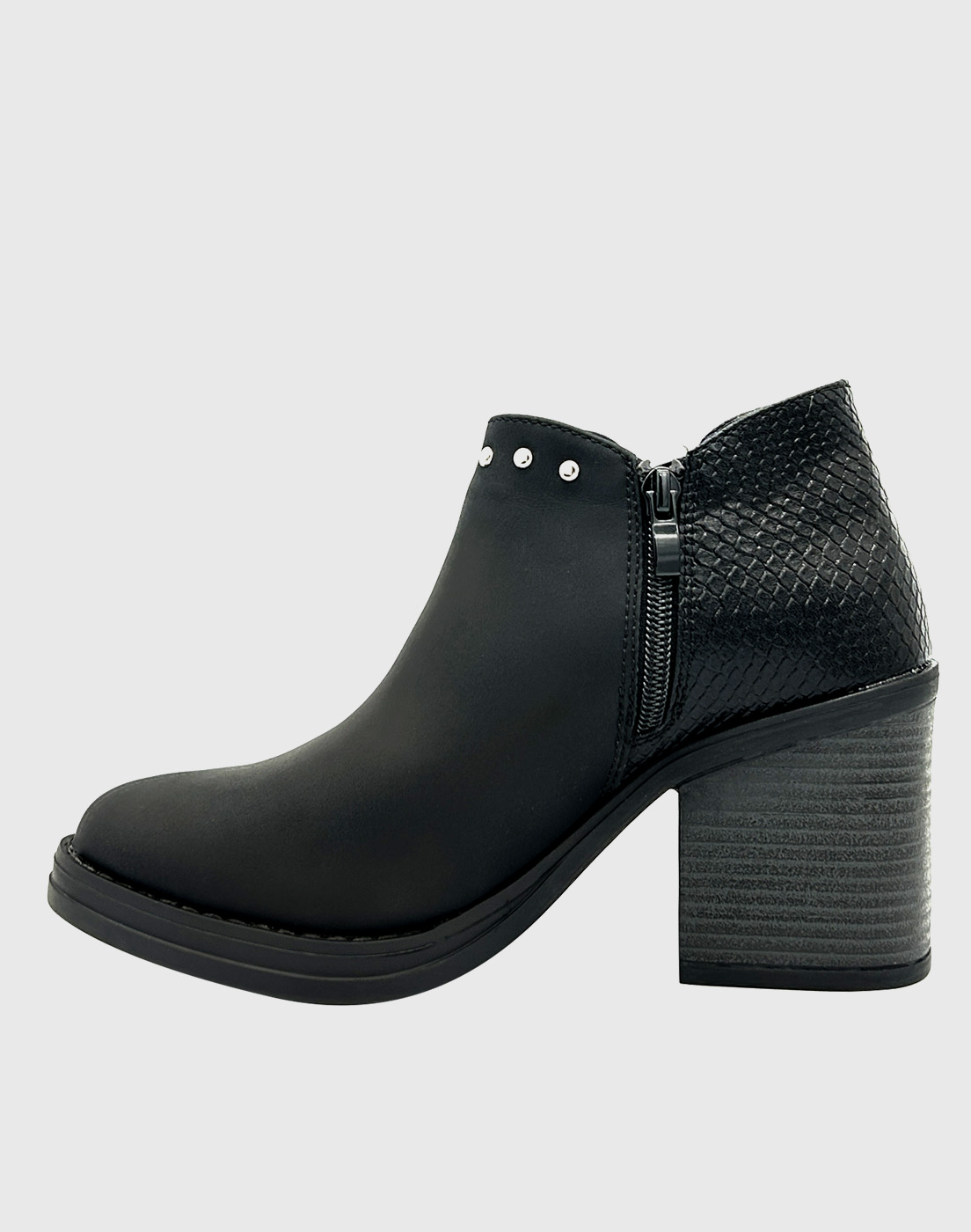 BOTIN PARA MUJER CON TACO CLASICO NEGRO - 2