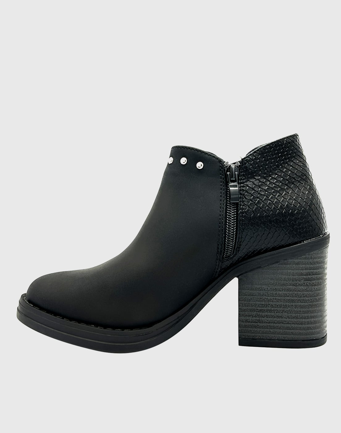 BOTIN PARA MUJER CON TACO CLASICO NEGRO - 2